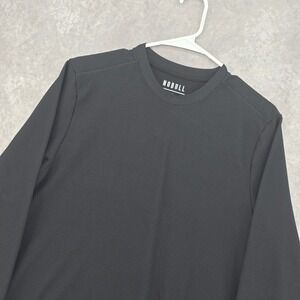 NOBULL Men's Large Waffle Knit Long Sleeve Shirt Black Thermal Athletic Crew...